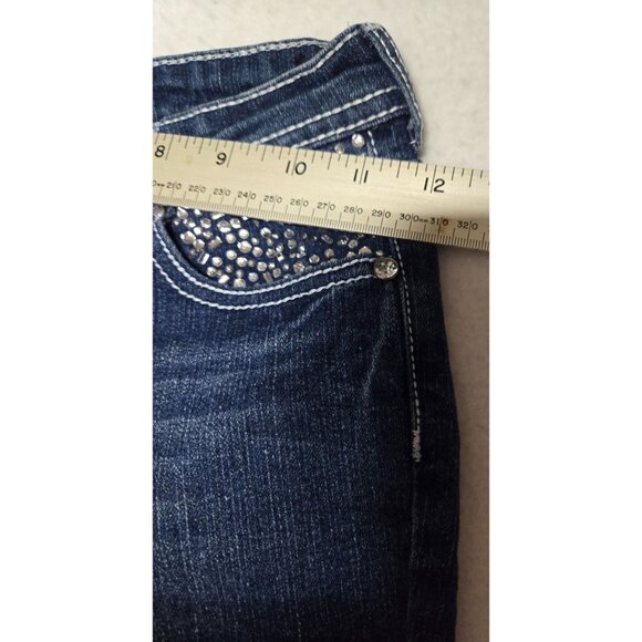 Paper Denim &amp; Cloth Girls' Jeans Size 7 Dark Wash‎ with Rhinestone Pocket - Picture 14 of 16